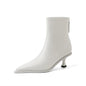 2025 Fashion Women Shoes Ankle Boots Sexy Autumn Winter Pointed Toe High Heels Genuine Leather Casual Black Shoes Size 34-40