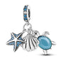 Charms Bead 925 Sterling Silver Pink Butterfly Luminous Firefly Dangle