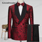 Gwenhwyfar Wheat-gold Patterns Suits of Men 2026 Autumn Party Suits Include Plain Gold Lapel Blazer Patterns Vest Slim Pants