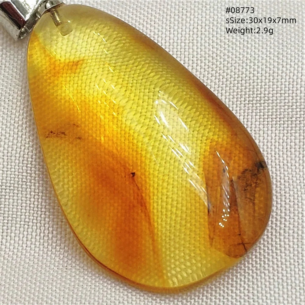 Natural Amber Pendant From Baltic Flower Yellow Amber Water Drop Women Men Jewelry Reiki Stone Women Men AAAAAAA