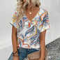 Women's Plus Size T-Shirt Summer V-Neck T Shirt For Women Daily Fashion Short Sleeve Casual T-Shirt 3d Print Female Clothes