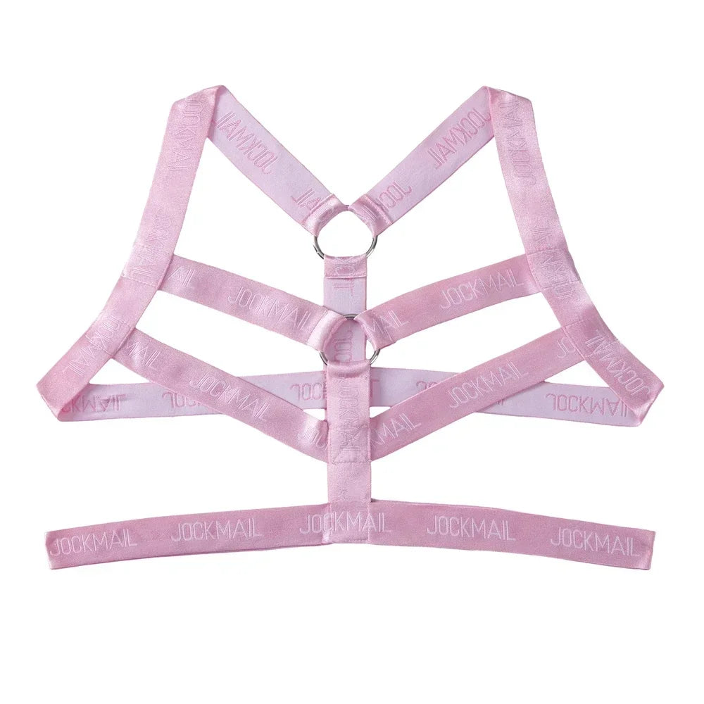 Sexy Lingerie Men's Harness Chest Bodysuit Hollow Out One-piece Jockstrap Leotard Contrast Color Bulge Pouch Bodysuit Underwear