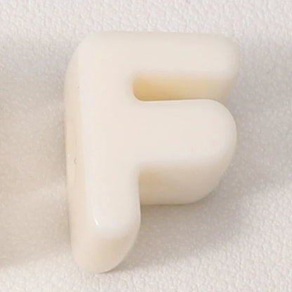 20pcs Beige Acrylic Large Hole Letter Loose Beads DIY Necklace