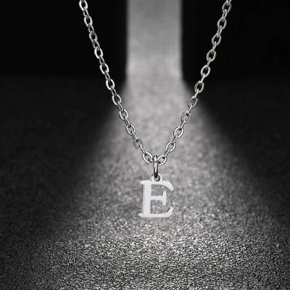 26 Letters A-Z Initial Pendant Necklaces for Women,Alphabet Pendant Rolo Chain Necklace,Simple Fashion Collar Jewelry Gift