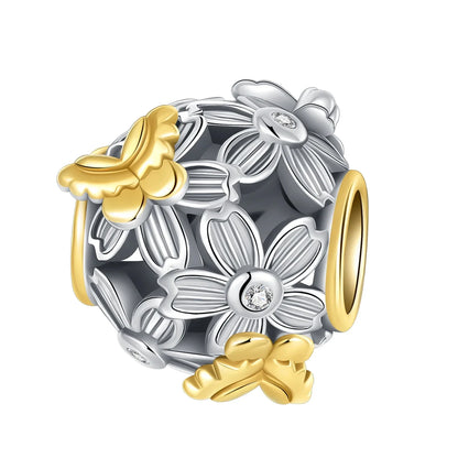 925 Sterling Silver Fashion Bee Honey Jar Sunflower Autumn Series