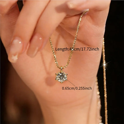 [Shining Protagonist] Synthetic Zirconia Necklace for Women | 316 Stainless Steel Collarbone Chain |Versatile for Daily Banquets