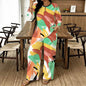 Women Spring/summer Fashion Print Two Piece Set  Exercise Round Neck T-shirt Casual Vacation Sweatpants