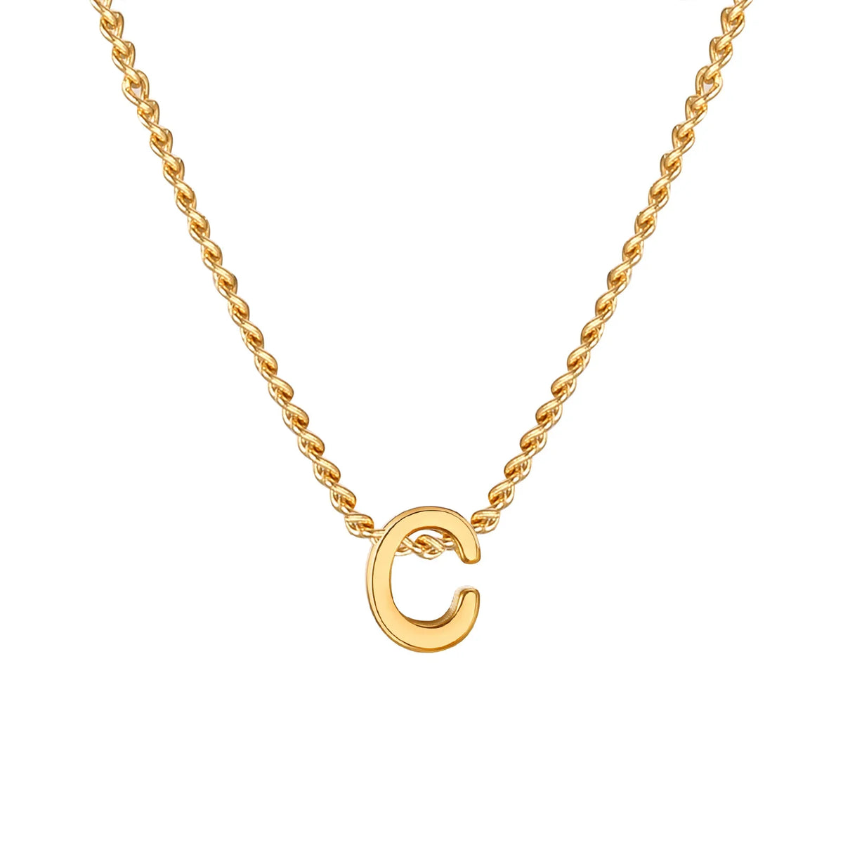 Vnox Chic Tiny A-Z Letters Necklaces for Women Girls, Gold Color Stainless Steel Initial Chokers,Small Pendent Necklaces Jewelry
