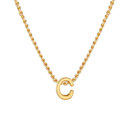 Vnox Chic Tiny A-Z Letters Necklaces for Women Girls, Gold Color Stainless Steel Initial Chokers,Small Pendent Necklaces Jewelry