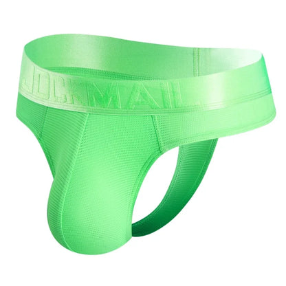 Sexy Men Underwear Jockstrap T-Back Thongs & G-Strings Tangas Mens Bikini Brief Nylon Mesh Fast Dry As Underwear or Swimwear