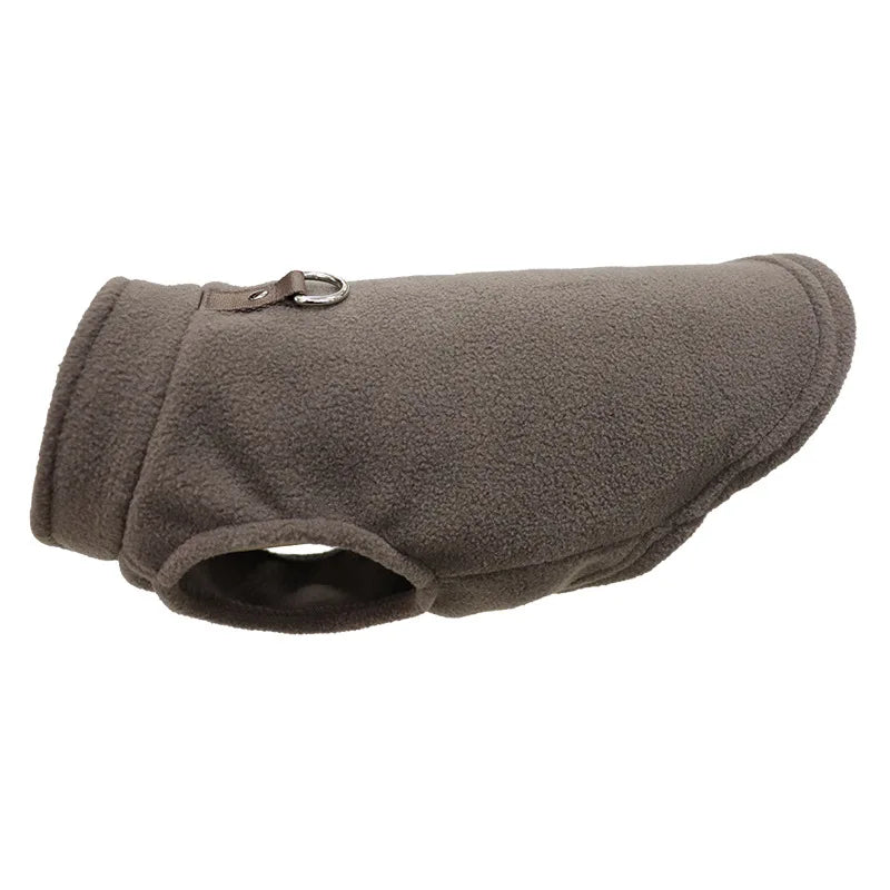 Europe, America, Amazon pet clothes, dog clothes, thickened solid color fleece vest belt, traction pet supplies in stock
