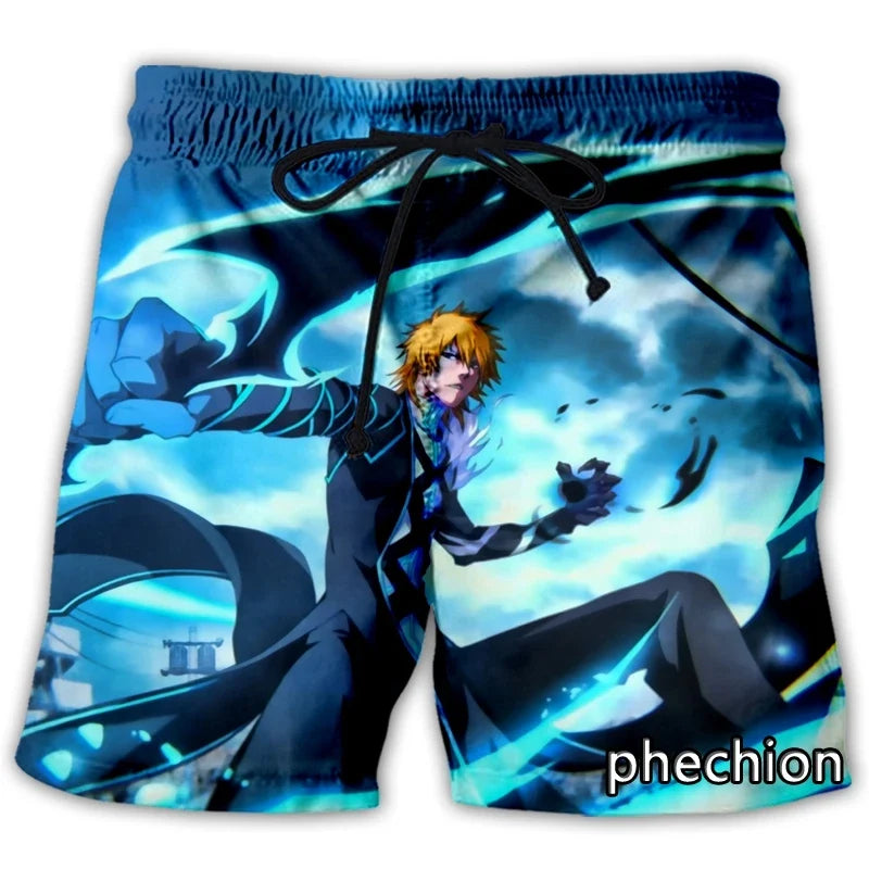 phechion New Fashion Men/Women Anime BLEACH 3D Print Casual Shorts Novelty Streetwear Men Loose Sporting Shorts L22