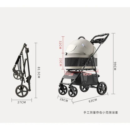 【One-Pull Open Ver】Dog Stroller for Small Dogs One-Touch Foldable Dog Stroller for SmallMedium Dogs Cats up to 44Lbs cat carrier