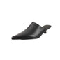 2025 New Mueller Slippers Genuine Leather Women Shoes Sexy Pointed Toe Summer Shoes Ladies Snake Pattern Black White Party Shoes
