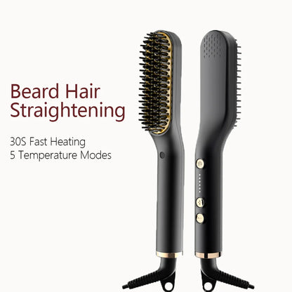 Anlan Beard Hair Straightening Brush Hot Heated Comb Men Beard