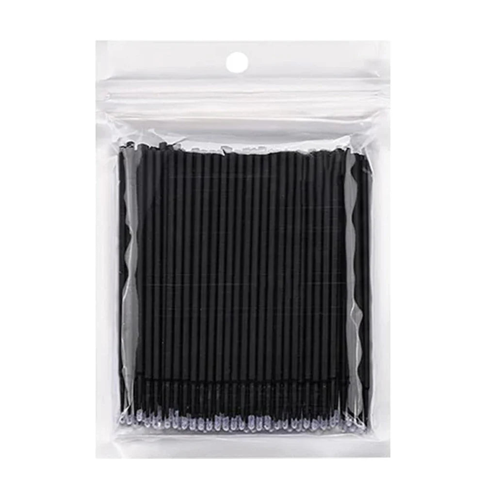 100PCS Micro Swab Applicator Eyelash Cleaning Brush Lash Extension Micro Brushes Cotton Swab Individual Eyelashes Removing Tool