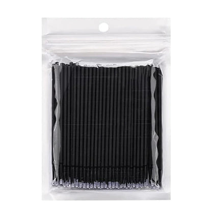 100PCS Micro Swab Applicator Eyelash Cleaning Brush Lash Extension Micro Brushes Cotton Swab Individual Eyelashes Removing Tool