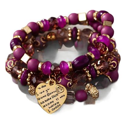 WG Bracelet Stackable Bead Bracelets Ladies Mens Stretch Multilayer Bracelet Set Multicolor Jewelry Earrings Bracelet Set