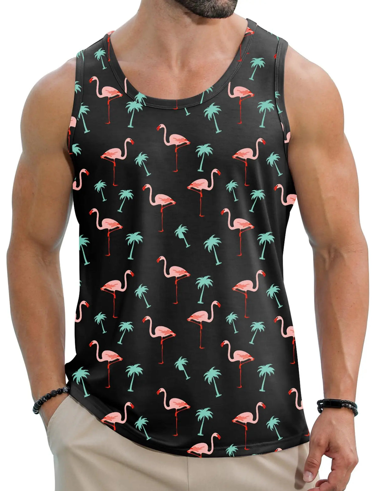 2024 New Summer Fashion Men's Sleeveless T-Shirt Classic Hawaiian Beach Coconut Print Men's Vest Extreme Sports Surf Vest
