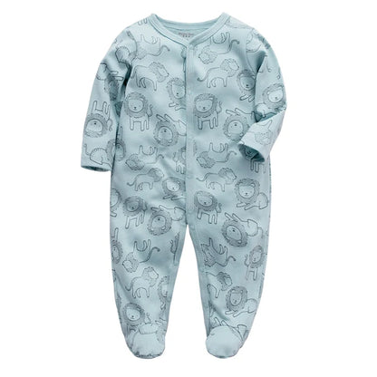 Unisex Newborn Baby Footed Pajamas Long Sleeve Zipper Romper Cotton Jumpsuit Solid White 0-12 Months Fashion Baby Clothes