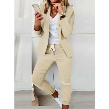 2 Piece Women's Autumn Winter Suit Fashion Slim Fit Lace-Up Small Feet