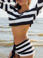 Women's Knit Off Shoulder Crop Top & Shorts Set