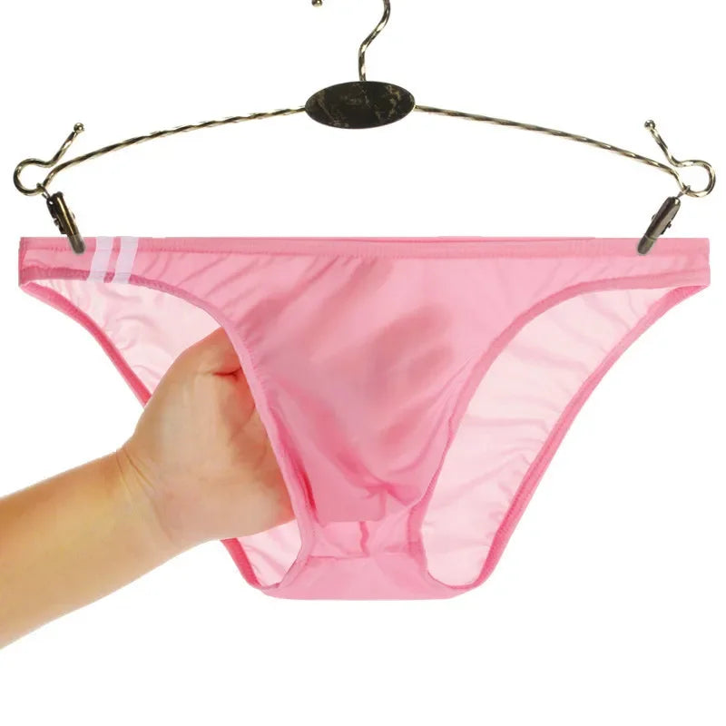 Sexy Men's Panties Transparent Breathable Briefs Low Rise Lingerie Men Bulge Pouch Briefs Underpants Underwear Pump Man
