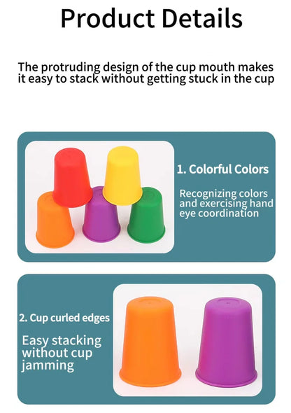 Montessori Mini Stack Cup Color Matching Game