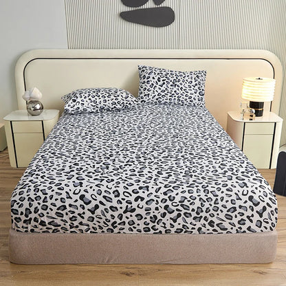 3pcs/set or 1pcs Leopard Print Fitted Sheet, Animal Pattern Bedding