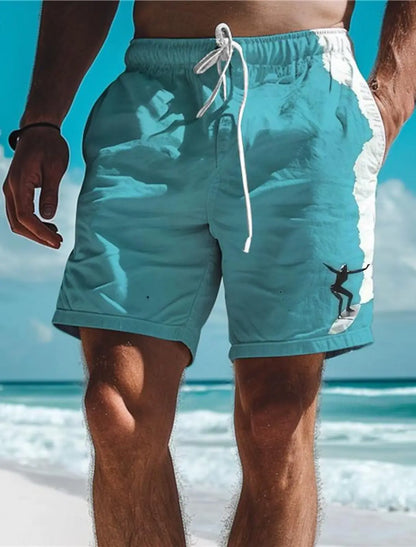 Men's Hawaiian Swim Trunks 3D Surf Print Beach Shorts Quick Dry Outdoor Leisure Sports Shorts Swimwear Fashion Men's Shorts