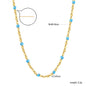 LUXUKISSKIDS Sweet Multicolor Drip-Oil Beads Necklace Women's Bohemia Stylish Clavicle Choker Simple Chain Collier Steel Jewelry
