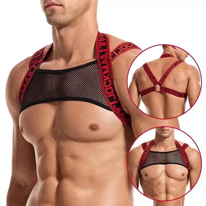 Man Harness Sissy Fetish Man Rave Costumes Lingerie Sexy Men Strap Shoulder Bondage Chest  Elastic Belt Erotic Hombre Hollow