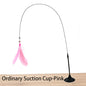 Interactive Cat Toy Handfree Cat Stick Playing Kitten Playing Teaser Wand Toy Suction Cup Bird/Feather Cat Wand Pet Supplies