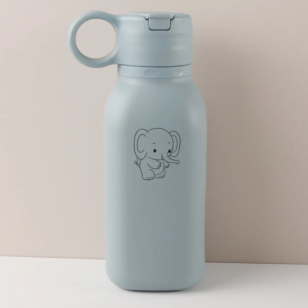450ML Custom Name Silicone Straw Cup, Personalized Cartoon Pattern Water Bottle, Leakproof Sports Water Bottle for Kids Adults