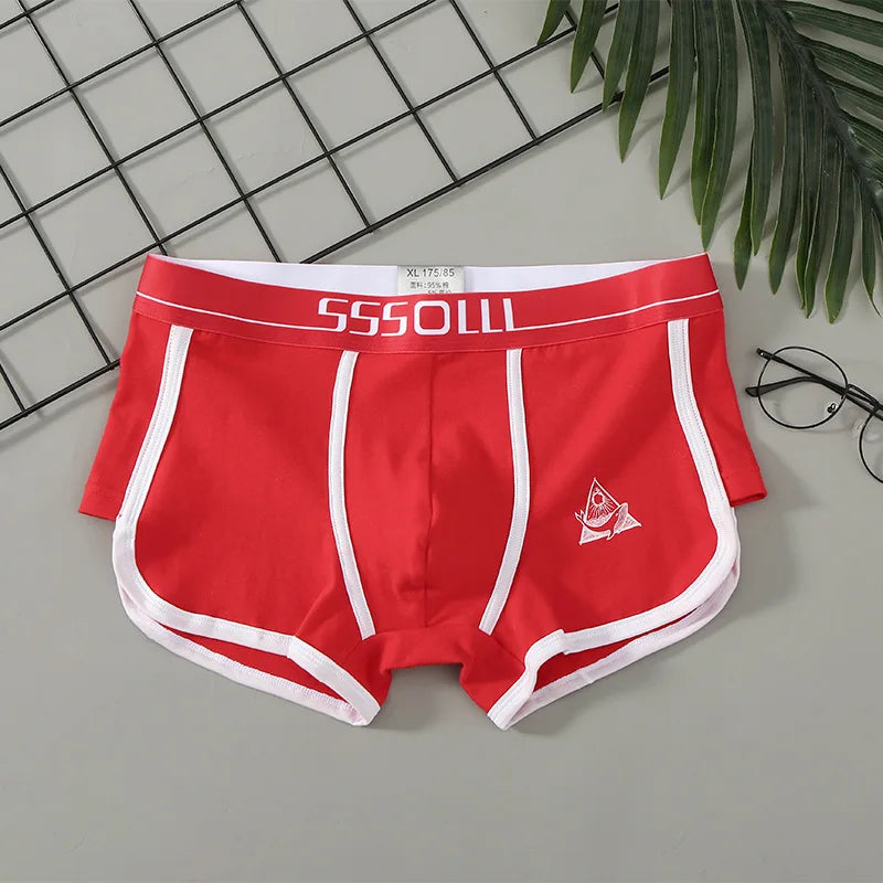 Large Size Men Cotton Underpants Breathable Comfortable Underwear Mid-rise Boxer Shorts Fashion Printed Sexy U Pouch Panties