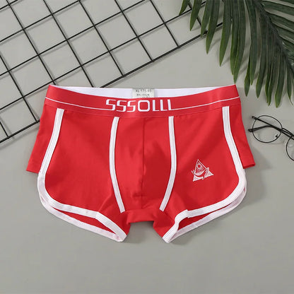 Large Size Men Cotton Underpants Breathable Comfortable Underwear Mid-rise Boxer Shorts Fashion Printed Sexy U Pouch Panties