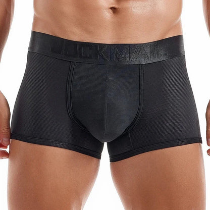 Fashion Fluorescent Color Men's Underwear Sporty Breathable Mesh Boxer Briefs Sexy Transparent Male Underpants Boxer Shorts