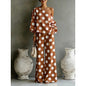 Bohemian Fashion Polka Dot Print Two-Piece Set Woman's Foreign Style