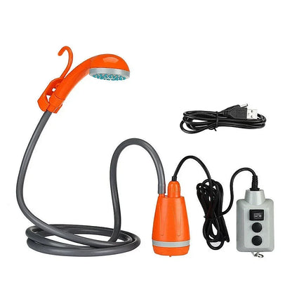 Portable Camping Shower Outdoor Camping Shower Pump Rechargeable Shower Head Outdoor Camping Equipment Hiking Traveling Supplies
