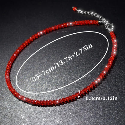 Sparkling Classic Noble Multi-color Artificial Crystal Necklace Neck Jewelry For Birthday Valentine's Day Lovers Gifts