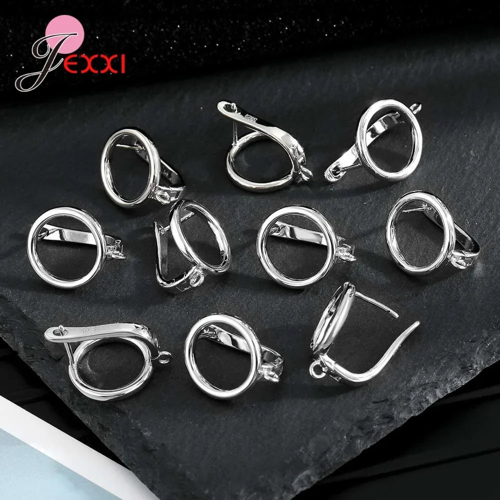 Fashion DIY Cubic Zirconia Earrings Hook Rhinestone 925 Sterling Silver Earring Findings For Handmade Jewelry Accessories