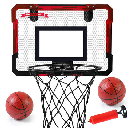 MQUDUO Door Mounted Mini Basketball Hoop Set with 3 Balls, Padded Backboard and Foldable Rim for Dorm Room Basketball Challenge