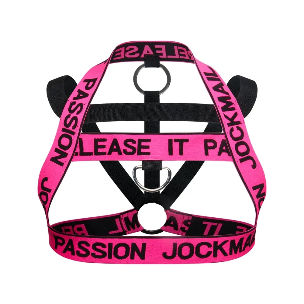 Party Harness Men Strap Costume Sexy Shoulder Bondage Chest Lingerie Metal Ring Elastic Belt Erotic Hombre Hollow Jockstrap #911
