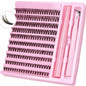 DIY D Curl False Lash Cluster Set 200Pcs with Bond & Tweezers Daily Casual Evening Cosplay Quick Eye Cosmetics
