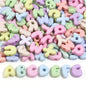 20-30pcs/lot Big Hole Cartoon English Letters Acrylic Beads Colored