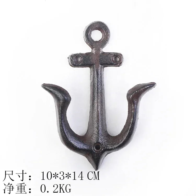 Animal Shape Ironwork Metal Hooks Clothes Hat Key Retro Style Originality Wall Hooks Villa Courtyard Wall Mounted Decorate home