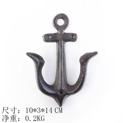 Animal Shape Ironwork Metal Hooks Clothes Hat Key Retro Style Originality Wall Hooks Villa Courtyard Wall Mounted Decorate home