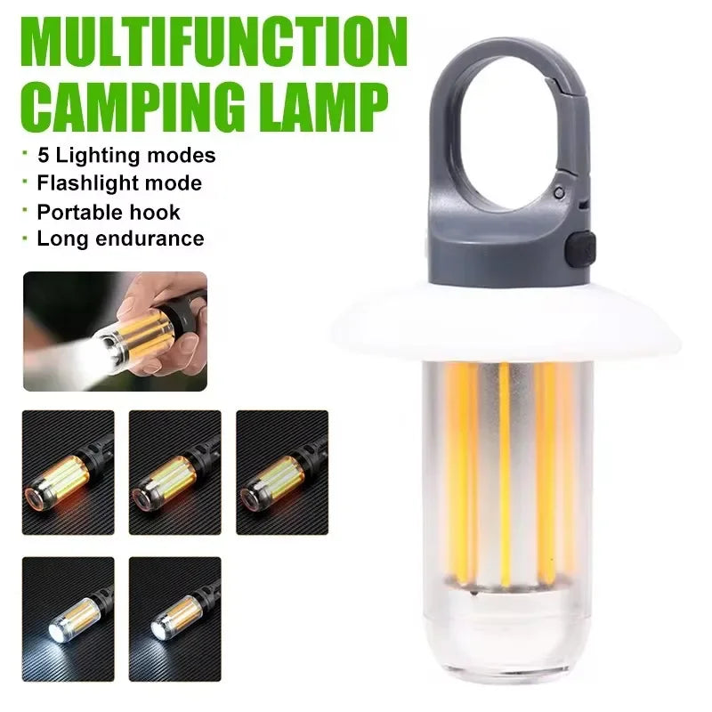 Camping Light Lightweight Handheld Torch 5 Lighting Modes Rechargeable