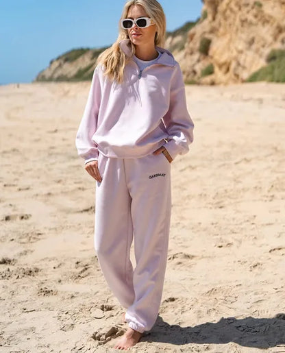 Autumn Women's Tracksuit with Zipper Oversize Hoodie Classic Two Piece