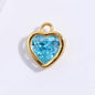 S925 Sterling Silver Heart Blue Crystal Charm DIY Handmade Bracelet Necklace Accessories For Women SD68